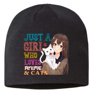 Just A Girl Who Loves Anime And Cats Sustainable Beanie