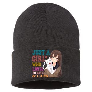 Just A Girl Who Loves Anime And Cats Sustainable Knit Beanie