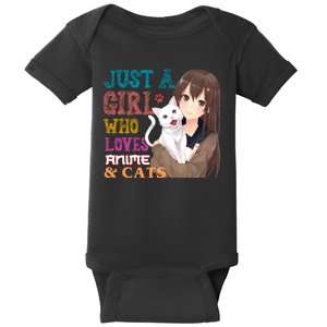 Just A Girl Who Loves Anime And Cats Baby Bodysuit