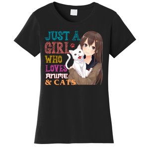 Just A Girl Who Loves Anime And Cats Women's T-Shirt