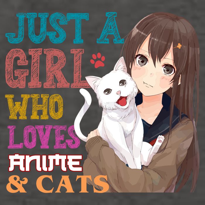 Just A Girl Who Loves Anime And Cats Vector Backpack