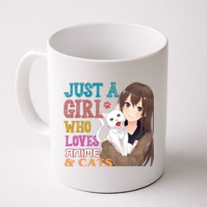 Just A Girl Who Loves Anime And Cats Coffee Mug