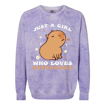 Just A Girl Who Loves Capybaras Colorblast Crewneck Sweatshirt