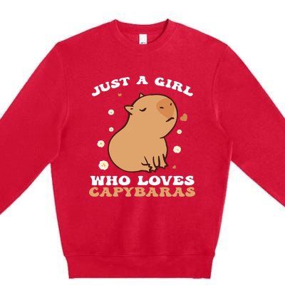 Just A Girl Who Loves Capybaras Premium Crewneck Sweatshirt