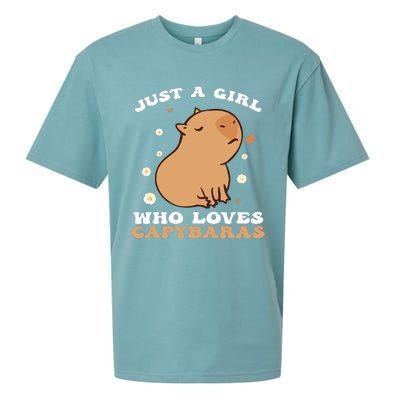 Just A Girl Who Loves Capybaras Sueded Cloud Jersey T-Shirt