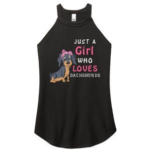 Just A Girl Who Loves Dachshunds Women's Perfect Tri Rocker Tank