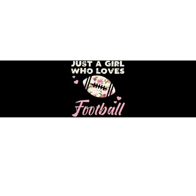 Just A Girl Who Loves American Football Flowers Women Bumper Sticker