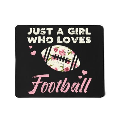 Just A Girl Who Loves American Football Flowers Women Mousepad