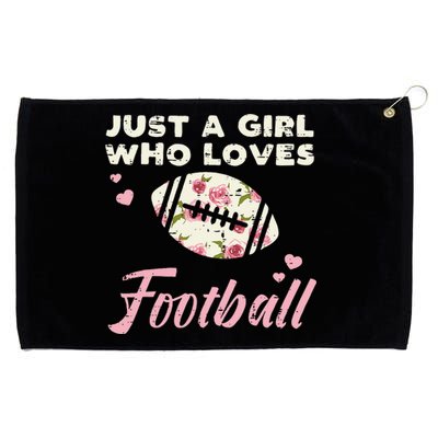 Just A Girl Who Loves American Football Flowers Women Grommeted Golf Towel