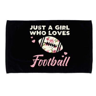 Just A Girl Who Loves American Football Flowers Women Microfiber Hand Towel