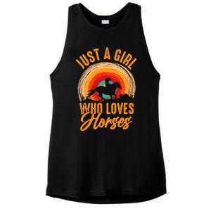 Just A Girl Who Loves Horses Ladies PosiCharge Tri-Blend Wicking Tank