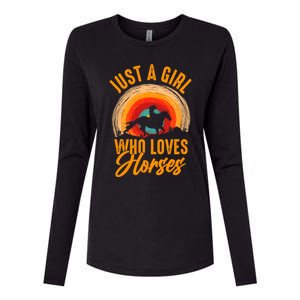 Just A Girl Who Loves Horses Womens Cotton Relaxed Long Sleeve T-Shirt