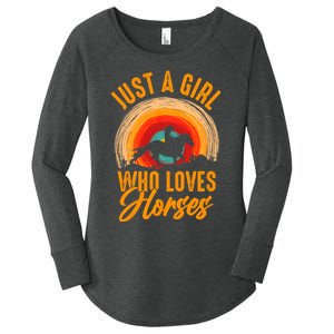 Just A Girl Who Loves Horses Women's Perfect Tri Tunic Long Sleeve Shirt