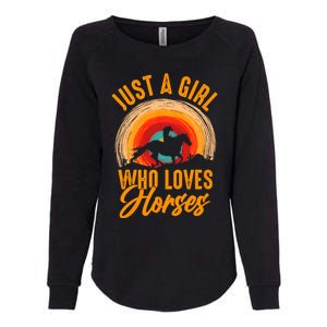 Just A Girl Who Loves Horses Womens California Wash Sweatshirt