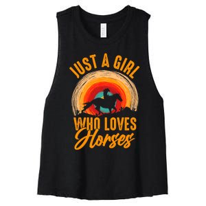 Just A Girl Who Loves Horses Women's Racerback Cropped Tank