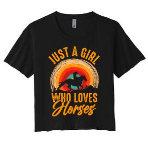 Just A Girl Who Loves Horses Women's Crop Top Tee