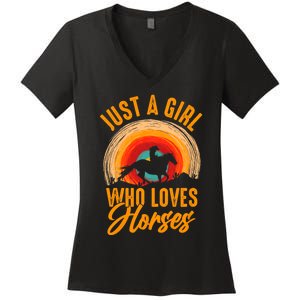 Just A Girl Who Loves Horses Women's V-Neck T-Shirt