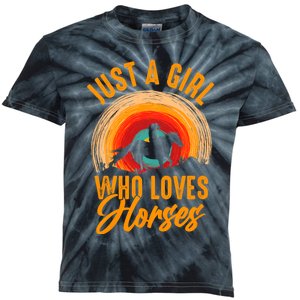 Just A Girl Who Loves Horses Kids Tie-Dye T-Shirt