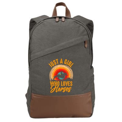 Just A Girl Who Loves Horses Cotton Canvas Backpack