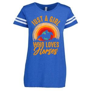 Just A Girl Who Loves Horses Enza Ladies Jersey Football T-Shirt