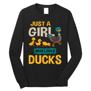 Just A Girl Who Loves Ducks Funny Duck Lover Long Sleeve Shirt