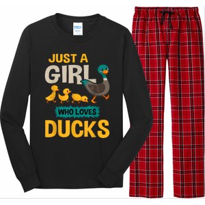 Just A Girl Who Loves Ducks Funny Duck Lover Long Sleeve Pajama Set