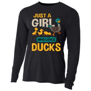 Just A Girl Who Loves Ducks Funny Duck Lover Cooling Performance Long Sleeve Crew