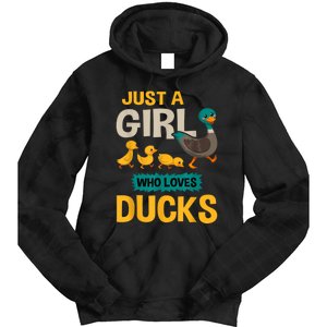 Just A Girl Who Loves Ducks Funny Duck Lover Tie Dye Hoodie