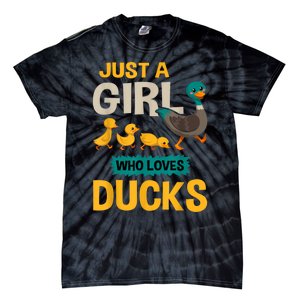 Just A Girl Who Loves Ducks Funny Duck Lover Tie-Dye T-Shirt