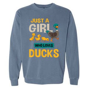 Just A Girl Who Loves Ducks Funny Duck Lover Garment-Dyed Sweatshirt