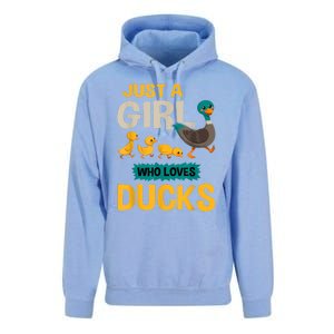 Just A Girl Who Loves Ducks Funny Duck Lover Unisex Surf Hoodie