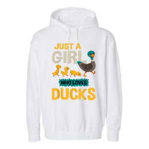 Just A Girl Who Loves Ducks Funny Duck Lover Garment-Dyed Fleece Hoodie