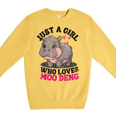 Just A Girl Who Loves Moo Deng Premium Crewneck Sweatshirt