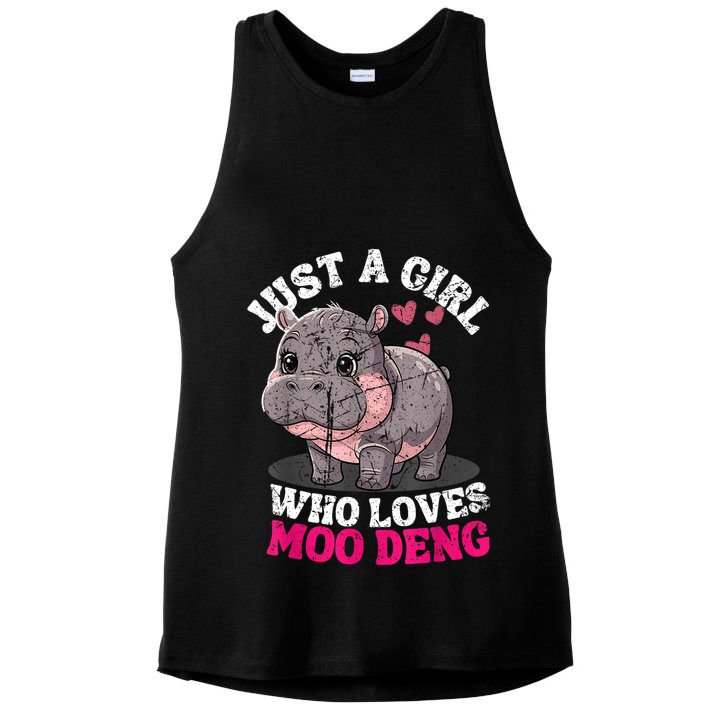 Just A Girl Who Loves Moo Deng Ladies PosiCharge Tri-Blend Wicking Tank