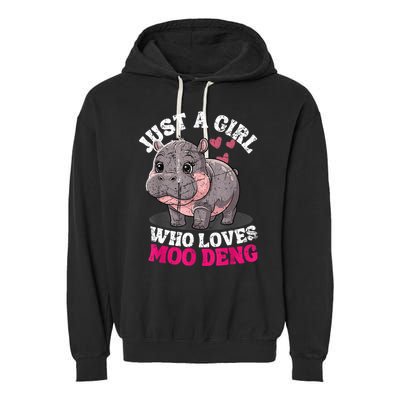 Just A Girl Who Loves Moo Deng Garment-Dyed Fleece Hoodie