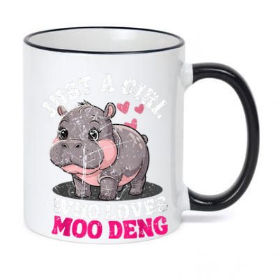 Just A Girl Who Loves Moo Deng 11oz Black Color Changing Mug