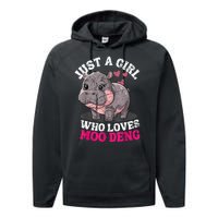 Just A Girl Who Loves Moo Deng Performance Fleece Hoodie