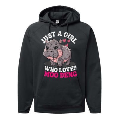 Just A Girl Who Loves Moo Deng Performance Fleece Hoodie