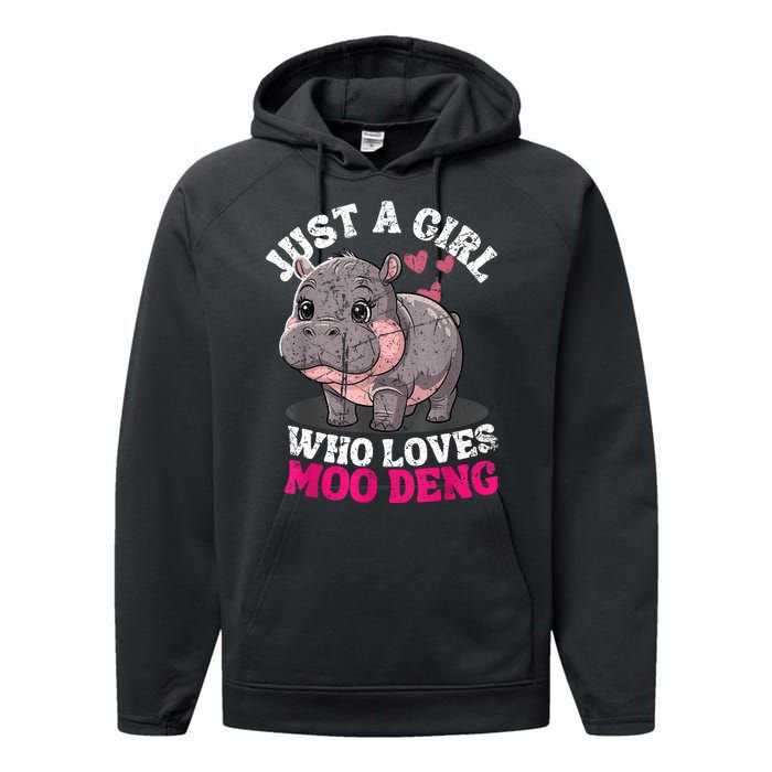 Just A Girl Who Loves Moo Deng Performance Fleece Hoodie