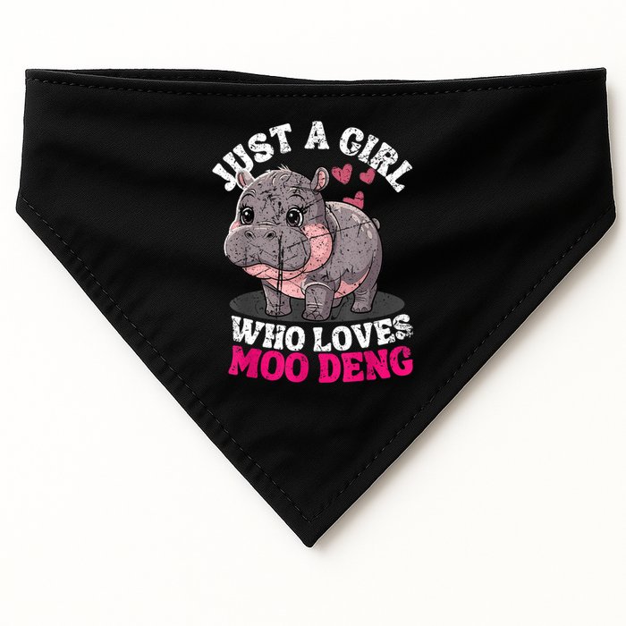 Just A Girl Who Loves Moo Deng USA-Made Doggie Bandana
