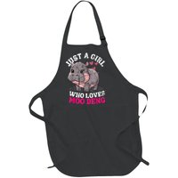 Just A Girl Who Loves Moo Deng Full-Length Apron With Pockets