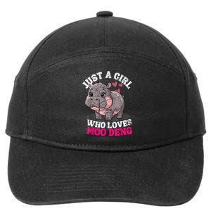 Just A Girl Who Loves Moo Deng 7-Panel Snapback Hat