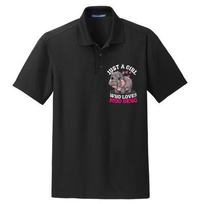 Just A Girl Who Loves Moo Deng Dry Zone Grid Polo