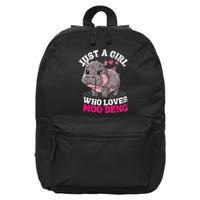 Just A Girl Who Loves Moo Deng 16 in Basic Backpack