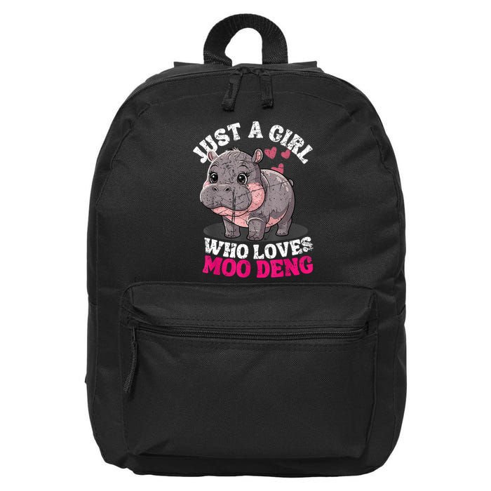 Just A Girl Who Loves Moo Deng 16 in Basic Backpack
