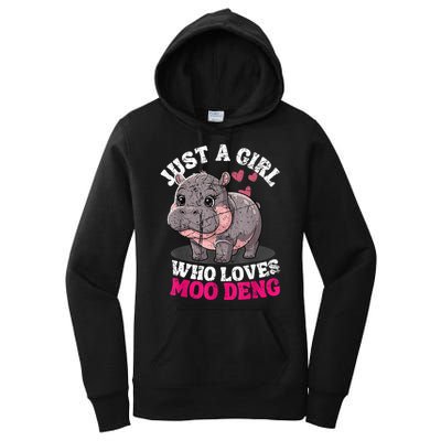 Just A Girl Who Loves Moo Deng Women's Pullover Hoodie