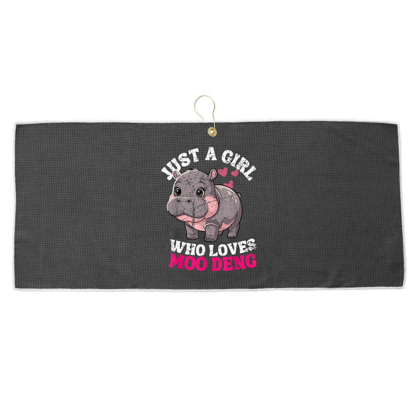 Just A Girl Who Loves Moo Deng Large Microfiber Waffle Golf Towel
