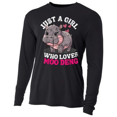 Just A Girl Who Loves Moo Deng Cooling Performance Long Sleeve Crew