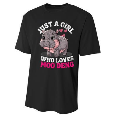 Just A Girl Who Loves Moo Deng Performance Sprint T-Shirt