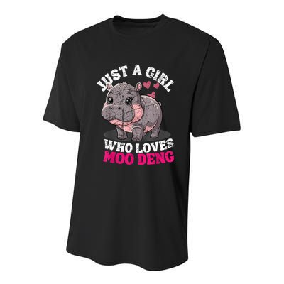 Just A Girl Who Loves Moo Deng Youth Performance Sprint T-Shirt